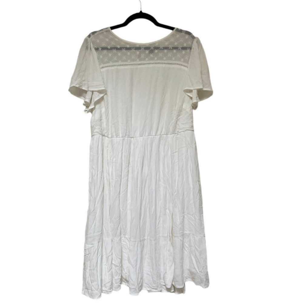 Torrid white a line flowy lace dress, size 0 (Size L/ 12)